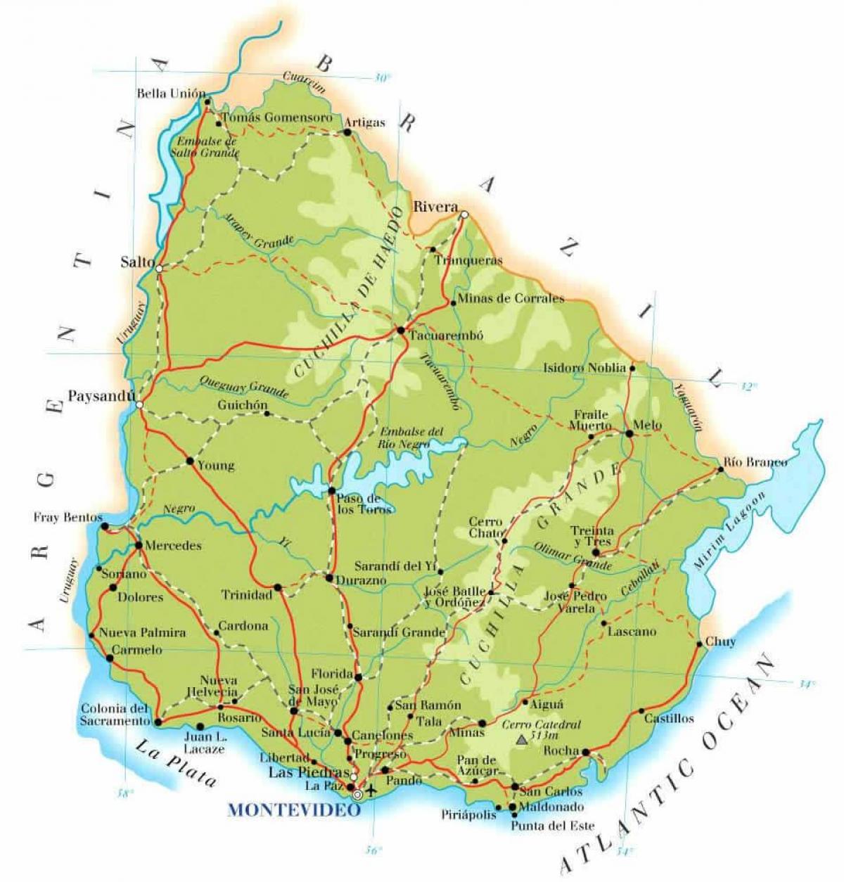 خريطة أوروغواي الجغرافيا