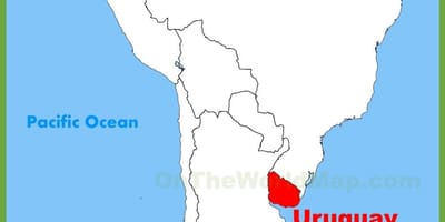 خريطة أمريكا الجنوبية أوروغواي